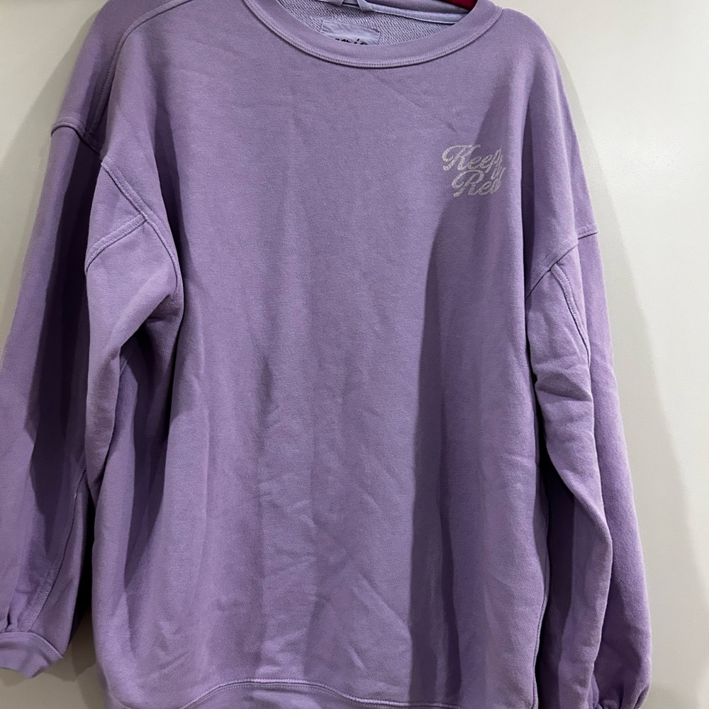 Aerie Purple Crewneck Sweatshirt with Soft Texture